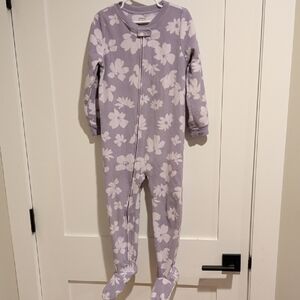 Carter's Lavender Floral Footed One-Piece Pajamas
